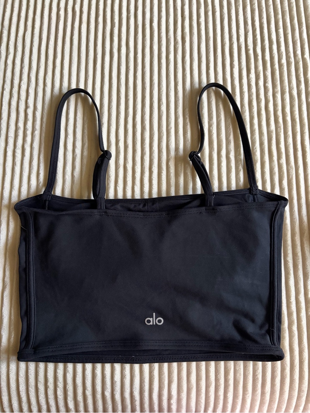 ALO Yoga Black Cropped Camisole with Thin Adjustable Straps Size M
